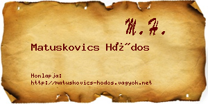 Matuskovics Hódos névjegykártya